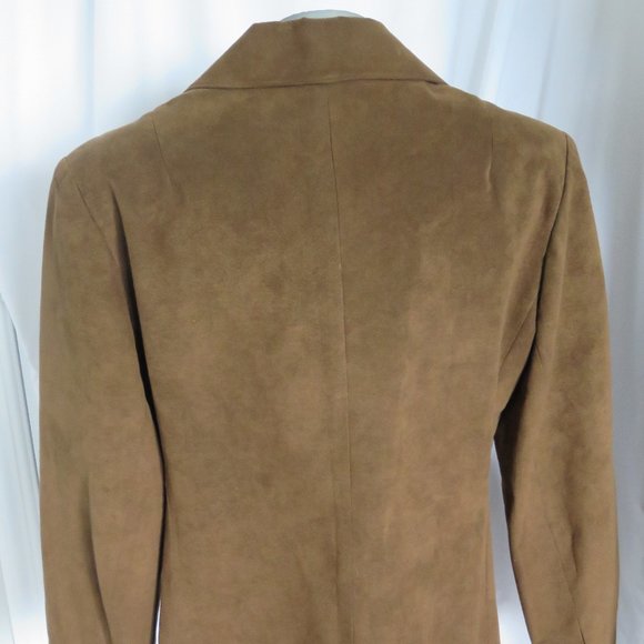 Vintage Ladies Toffee Brown Faux Suede Jacket XS - Picture 3 of 8